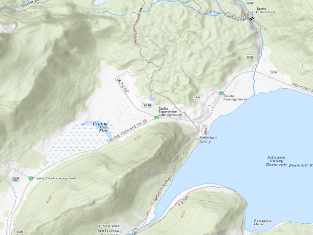 USGS topographic map of Tasha Equestrian Campground