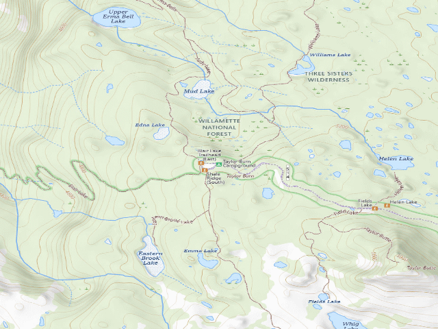 USGS topographic map of Taylor Burn Campground