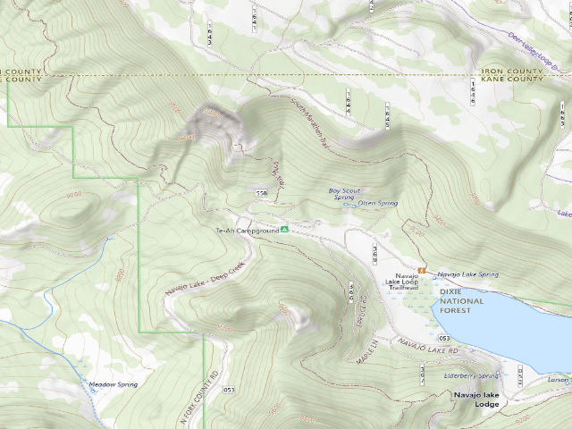 USGS topographic map of Te-Ah Campground