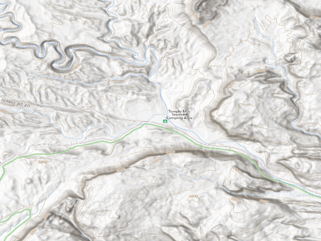 USGS topographic map of Temple Mountain Campground West