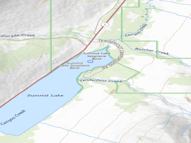 USGS topographic map of Tenderfoot Creek Cg, Bl