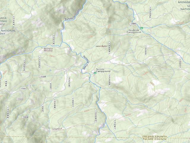 USGS topographic map of Tenmile Campground