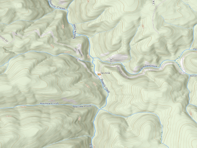 USGS topographic map of Tenmile Creek Campsite