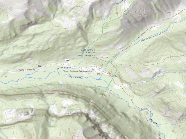 USGS topographic map of Teton Canyon Campground