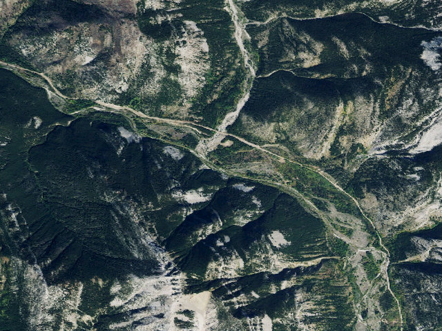 Aerial image of Teton Canyon Roads