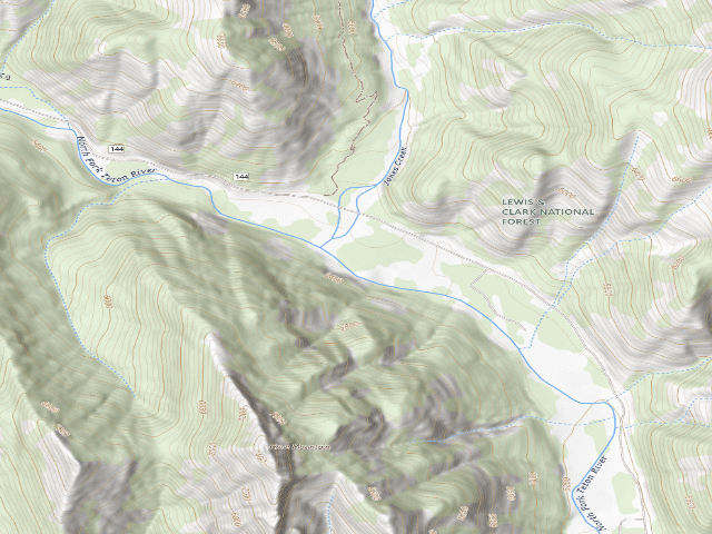 USGS topographic map of Teton Canyon Roads