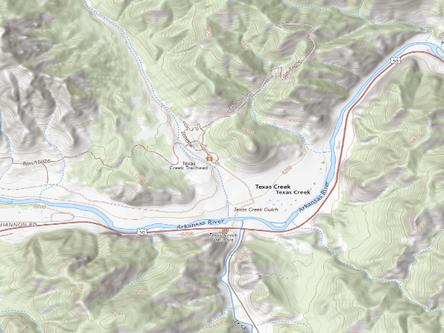 USGS topographic map of Texas Creek