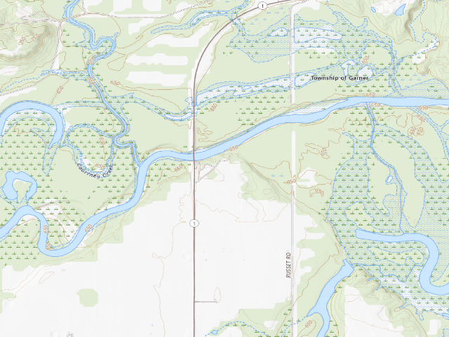 USGS topographic map of Texoma - Washita Arm WMA primitive camp #1