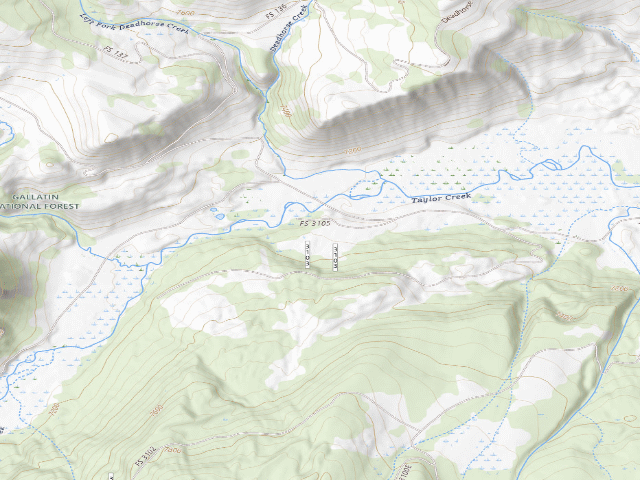 USGS topographic map of Tfork7.2-011
