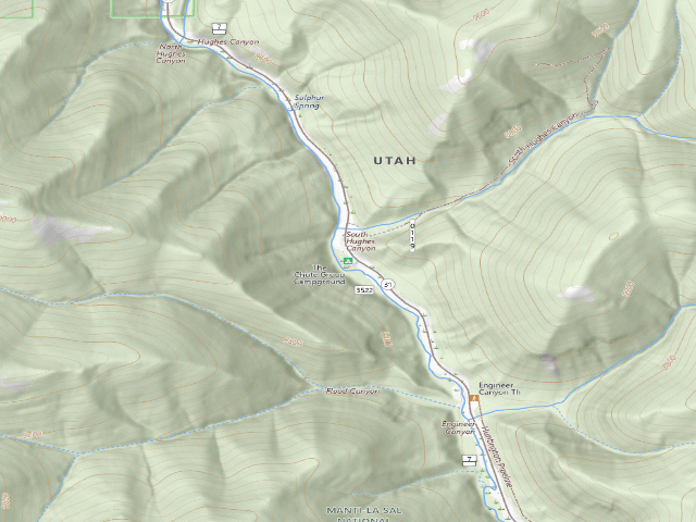 USGS topographic map of The Chute Group Campground