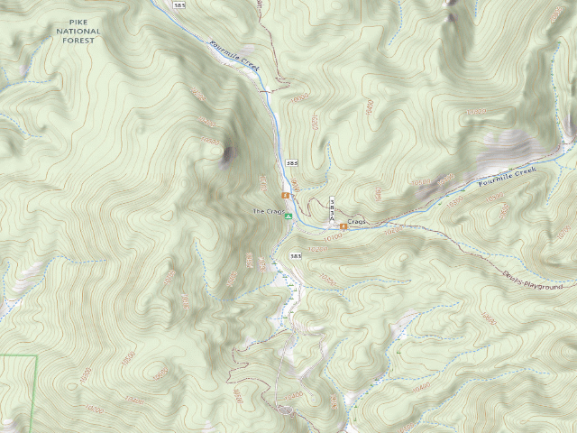 USGS topographic map of The Crags