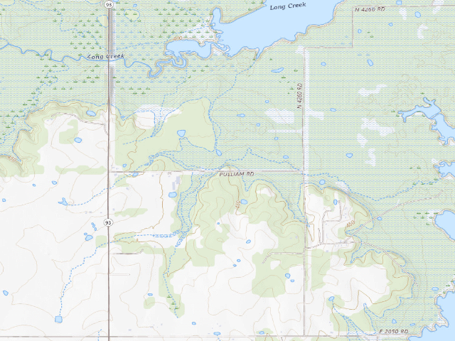 USGS topographic map of The Hook (Hugo WMA)