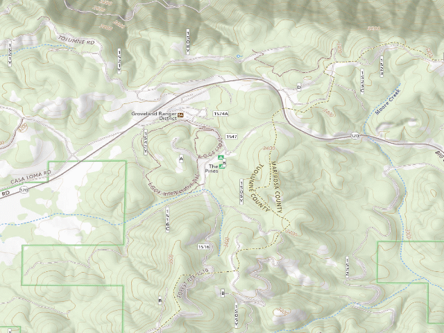 USGS topographic map of The Pines
