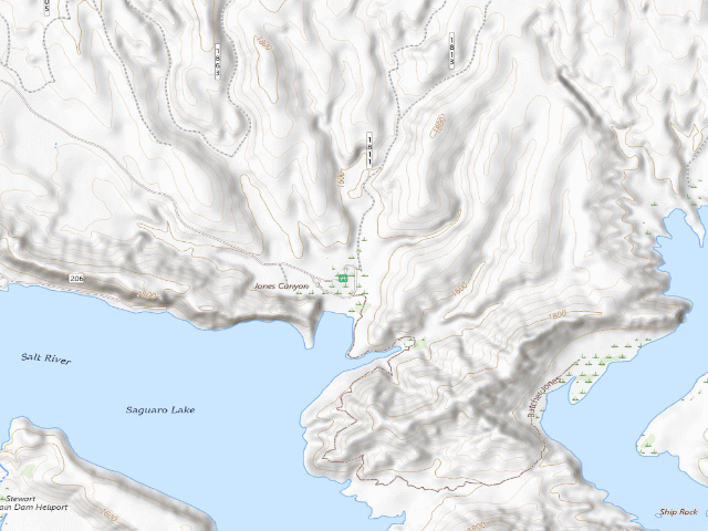 USGS topographic map of The Rolls OHV Area - Butcher Jones Access