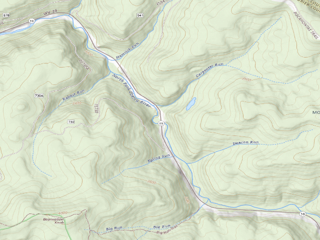 USGS topographic map of Third Bridge Campsites