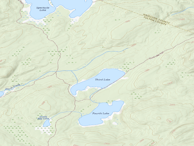 USGS topographic map of Third Lake #2 (Ferris Lake Wild Forest)