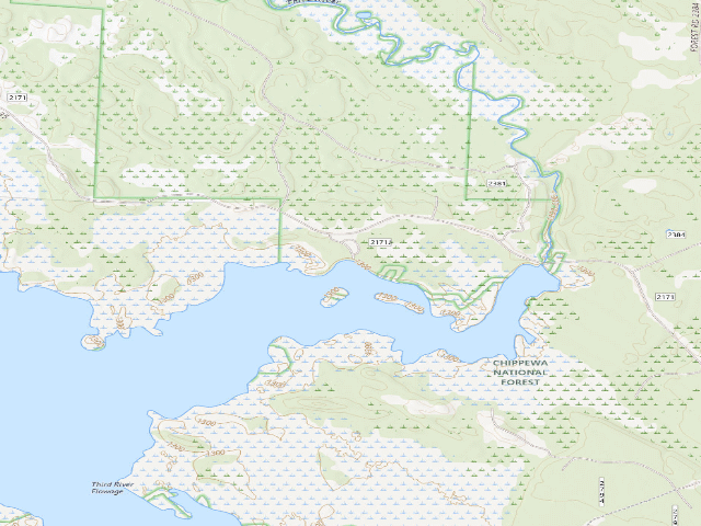 USGS topographic map of Third River Camp B28