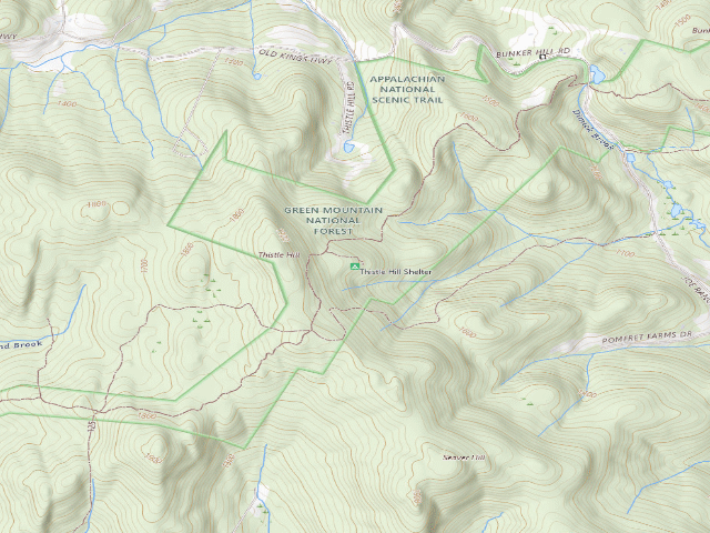 USGS topographic map of Thistle Hill Shelter