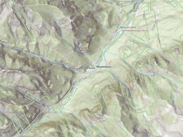 USGS topographic map of Thistledown Campground