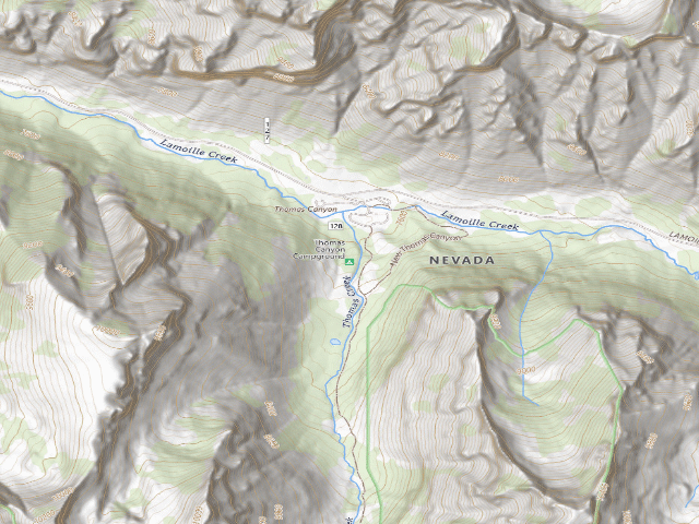 USGS topographic map of Thomas Canyon Campground