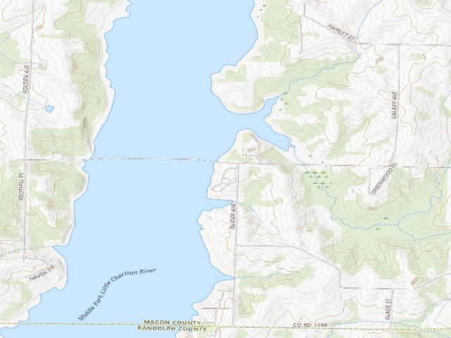 USGS topographic map of Thomas Hill Reservoir Conservation Area