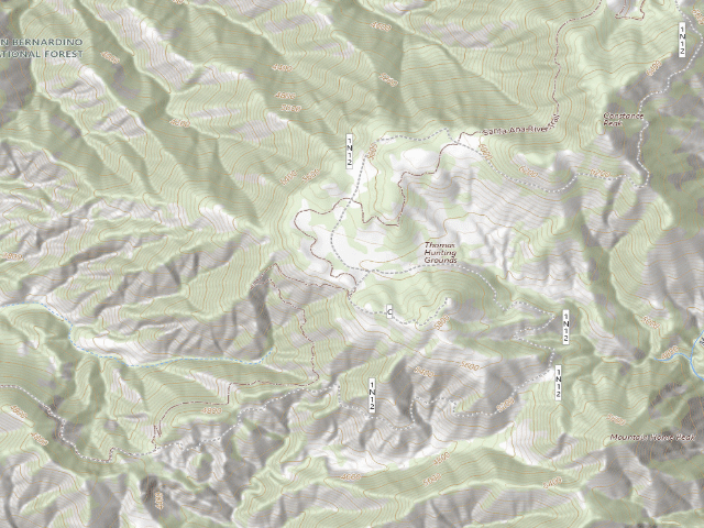 USGS topographic map of Thomas Hunting Grounds Yellow Post Sites