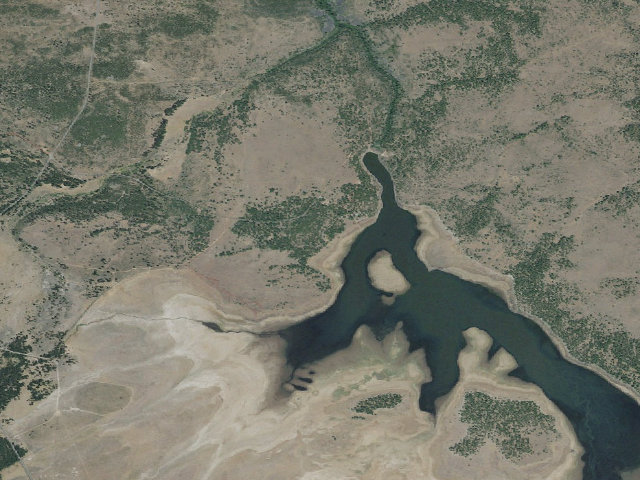 Aerial image of Thompson Reservoir Campground