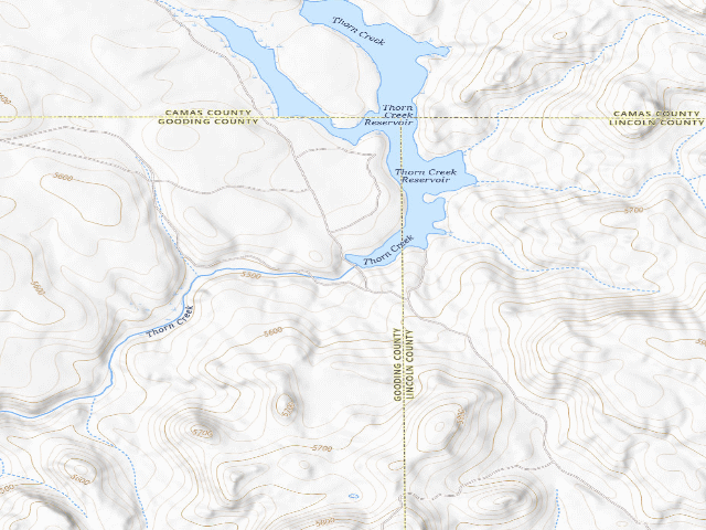 USGS topographic map of Thorn Creek Reservoir