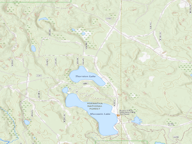 USGS topographic map of Thornton Lake Camping Area