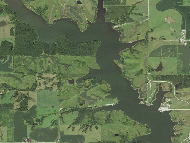 Aerial image of Three Mile Lake WMA