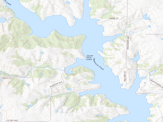 USGS topographic map of Three Mile Lake WMA