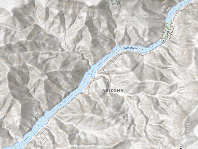 USGS topographic map of Three Mile Wash Dispersed