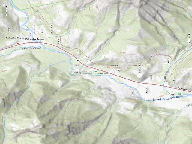 USGS topographic map of Three Mile