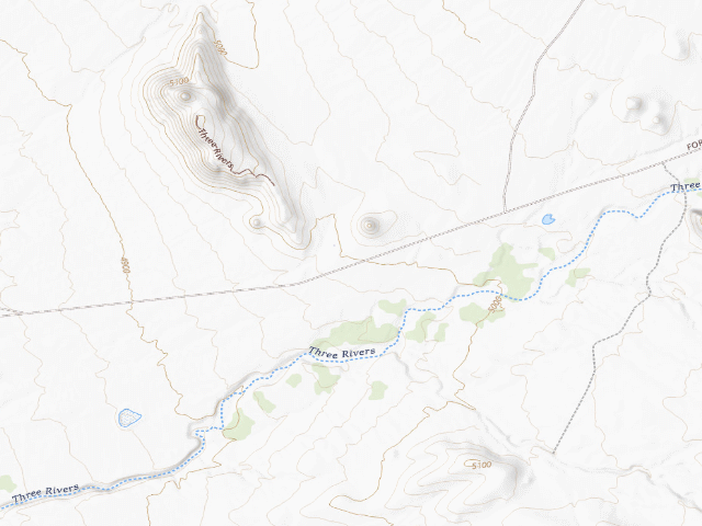 USGS topographic map of Three Rivers Petroglyph Site
