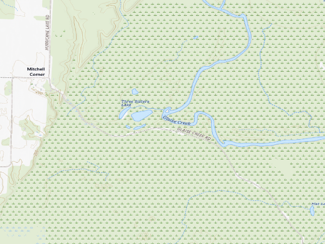 USGS topographic map of Three Sister's Lake East Camping Area