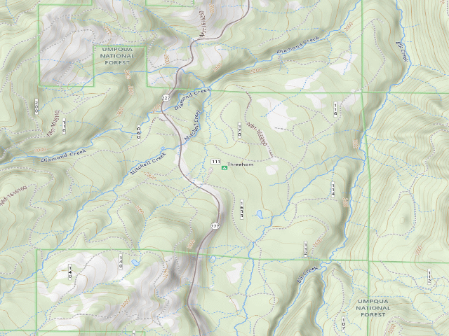USGS topographic map of Threehorn