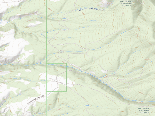 USGS topographic map of Threemile WMA