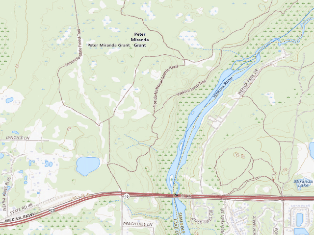USGS topographic map of thru-hiker camp zone