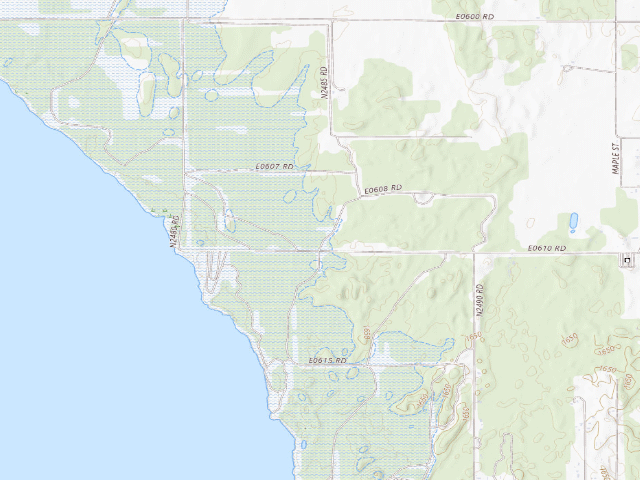 USGS topographic map of Thunder Road Camp (Canton WMA)