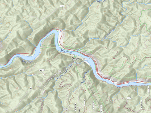 USGS topographic map of Thunder Rock Cg