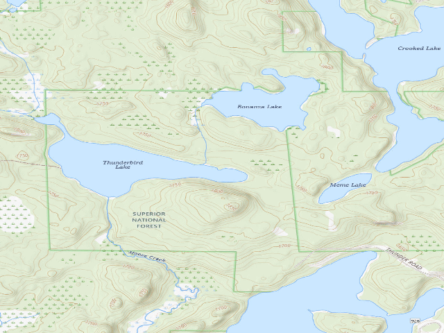 USGS topographic map of Thunderbird Lake
