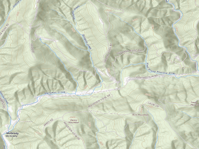 USGS topographic map of Thurmond Chatham Game Land camping area #1