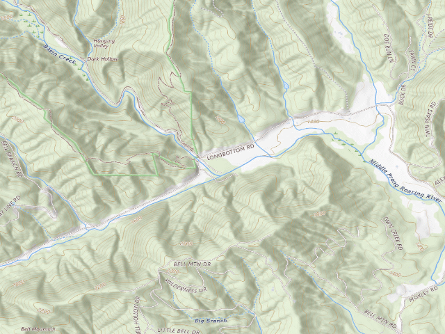 USGS topographic map of Thurmond Chatham Game Land camping area #2