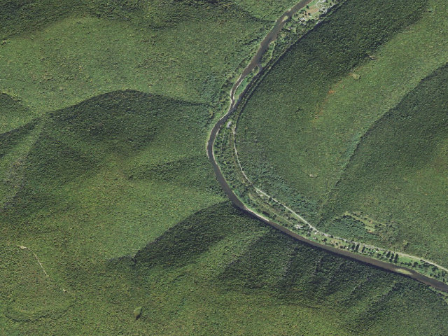 Aerial image of Tiadaghton State Forest primitive campsite BW 007