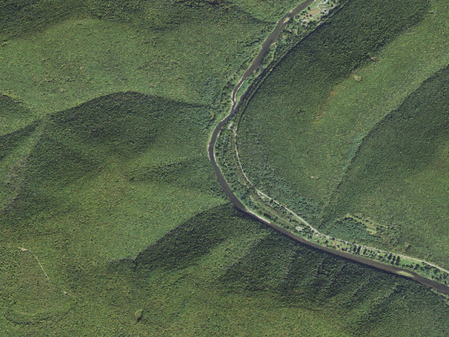 Aerial image of Tiadaghton State Forest primitive campsite BW 006