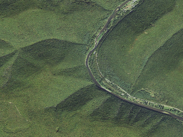 Aerial image of Tiadaghton State Forest primitive campsite BW 004