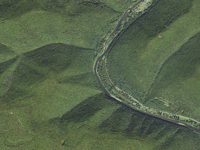 Aerial image of Tiadaghton State Forest primitive campsite BW 003