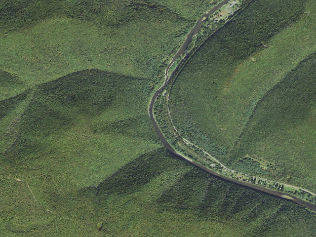 Aerial image of Tiadaghton State Forest primitive campsite BW 002