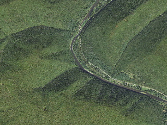 Aerial image of Tiadaghton State Forest primitive campsite BW 017
