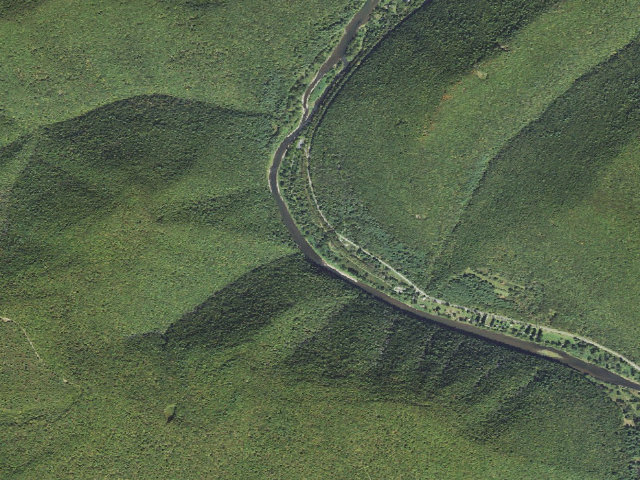 Aerial image of Tiadaghton State Forest primitive campsite BW 018